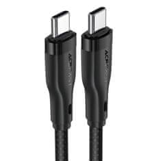 AceFast Kabel, fleksibilen kabel v opletu USB-C - USB-C 60 W 3 A 1,2 m - črn