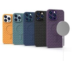 HURTEL Etui pokrowiec plecionka do iPhone 15 z MagSafe Woven Case czarny
