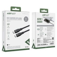 AceFast Kabel, fleksibilen kabel v opletu USB-C - USB-C 60 W 3 A 1,2 m - črn