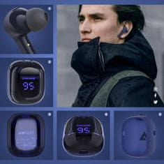 AceFast Brezžične slušalke TWS Bluetooth modre