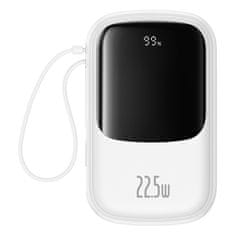BASEUS Powerbank Qpow Pro+ 20000mAh z USB-C kablom in zaslonom - bela