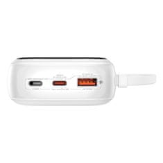 BASEUS Powerbank Qpow Pro+ 20000mAh z USB-C kablom in zaslonom - bela