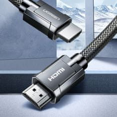 Ugreen HDMI kabel 2.1 8K 60Hz 48Gb/s 3m, fleksibilen, opleteni, siv