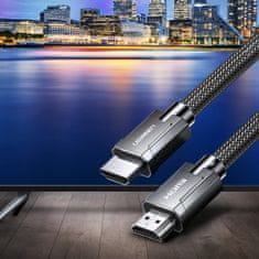 Ugreen HDMI kabel 2.1 8K 60Hz 48Gb/s 3m, fleksibilen, opleteni, siv