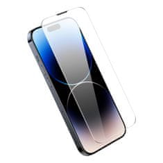 BASEUS 2x kaljeno steklo za iPhone 14 Pro Max za celoten zaslon z zaščito za zvočnik 0,3 mm