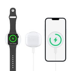 Choetech Indukcijski polnilnik za iPhone MagSafe z držalom 15 W, bel