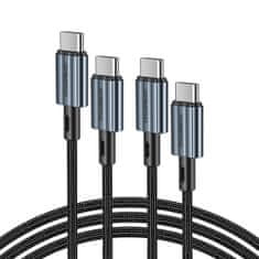 Choetech Kabel USB-C - USB-C PD 60 W v pletenem ohišju XCC-1014 - siv