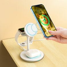 Choetech 3v1 Stojalo za indukcijsko polnjenje za iPhone AirPods Pro Apple Watch črno