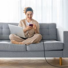 Choetech Kabel USB-C - USB-C PD 60 W v pletenem ohišju XCC-1014 - siv