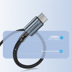 Choetech Kabel USB-C - USB-C PD 60 W v pletenem ohišju XCC-1014 - siv