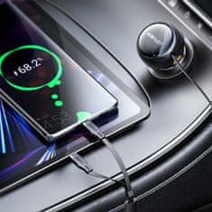 AceFast Avtomobilski polnilnik B13 53 W USB-A + 2 raztegljiva kabla USB-C – črn