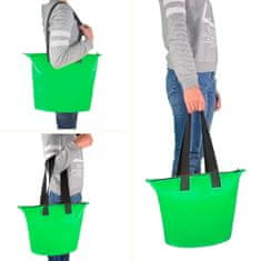 HURTEL Vodoodporna PVC plažna torba z ramenskim pasom 11L - zelena