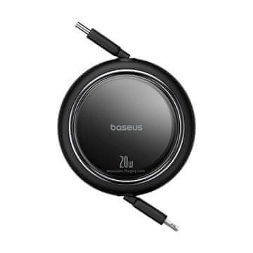 BASEUS Zvijalni kabel Free2Pull USB-C – iPhone Lightning 20 W, 1 m – črn
