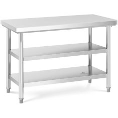 Royal Catering Delovni pult, jeklen, 3 ravni, 120 x 60 cm, do 600 kg