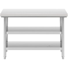 Royal Catering Delovni pult, jeklen, 3 ravni, 120 x 60 cm, do 600 kg