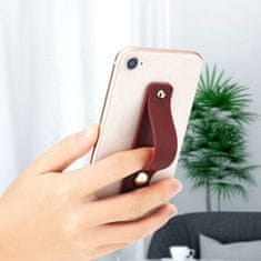 HURTEL Samolepilni držalo za telefon na prst z drsnikom, roza