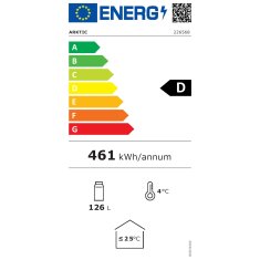 Arktic Hladilnik za pijačo za trgovino, 1 vrata, 3 police, 135 W, 126 l - Hendi 226568