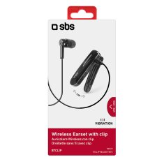 SBS Brezžična slušalka s sponko Bluetooth - črna