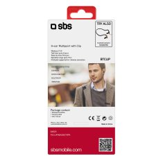 SBS Brezžična slušalka s sponko Bluetooth - črna