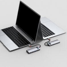 BASEUS 5v1 večfunkcijski HUB USB-C PD 100W HDMI 4K 3x USB 3.2 siv