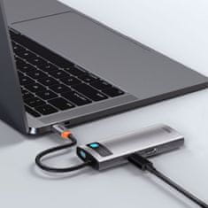 BASEUS 5v1 večfunkcijski HUB USB-C PD 100W HDMI 4K 3x USB 3.2 siv