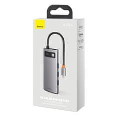 BASEUS 5v1 večfunkcijski HUB USB-C PD 100W HDMI 4K 3x USB 3.2 siv
