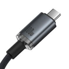 BASEUS Kabel Crystal Shine USB-C - USB-C USB3.2 100 W 20 Gbps 1,5 m - črn