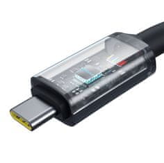 BASEUS Kabel Crystal Shine USB-C - USB-C USB3.2 100 W 20 Gbps 1,5 m - črn
