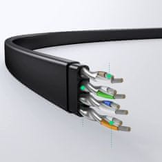 Ugreen Ploščat kabel za omrežje RJ45 LAN Ethernet Cat. 6 2 m črn