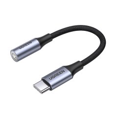 Ugreen Adapter za slušalke mini jack 3,5 mm (ženski) – USB-C (moški) 10 cm – siv