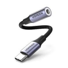 Ugreen Adapter za slušalke mini jack 3,5 mm (ženski) – USB-C (moški) 10 cm – siv