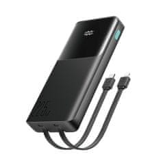 Joyroom Powerbank 10000mAh z vgrajenimi kabli USB-C iPhone Lightning - črn