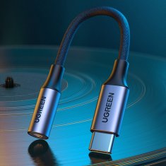 Ugreen Adapter za slušalke mini jack 3,5 mm (ženski) – USB-C (moški) 10 cm – siv