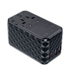 Choetech Potovalni polnilnik EU / US / AUS / UK 2x USB-C 2x USB-A 100 W – črn