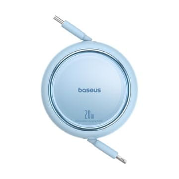 BASEUS Zvijalni kabel Free2Pull USB-C – iPhone Lightning 20 W, 1 m – modri