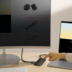 BASEUS Lite Series večnamenski HUB USB-C 2 x USB 3.0 USB-C HDMI 1.4 SD-TF črn