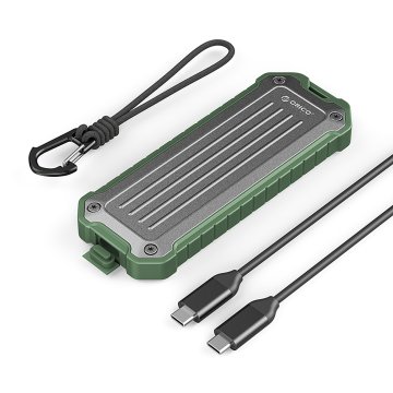 Orico Okrepljena taktična žepna torbica OTPX-G2 M.2 NVMe / SATA SSD USB-C - sivo-zelena