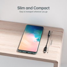 Choetech USB-C na 3,5 mm avdio adapter 11 cm, črn