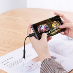 Choetech USB-C na 3,5 mm avdio adapter 11 cm, črn