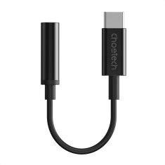 Choetech USB-C na 3,5 mm avdio adapter 11 cm, črn