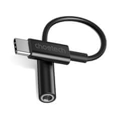 Choetech USB-C na 3,5 mm avdio adapter 11 cm, črn