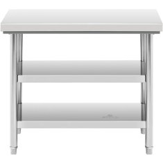 Royal Catering Delovni pult iz jekla, 2 police, 100 x 60 cm, do 600 kg