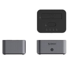 Orico IT28E-C dokovalna postaja s funkcijo kloniranja na 2 diska M.2 NVME 2,5'' / 3,5 HDD / 2,5'' SSD – siva