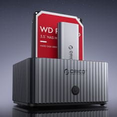 Orico IT28E-C dokovalna postaja s funkcijo kloniranja na 2 diska M.2 NVME 2,5'' / 3,5 HDD / 2,5'' SSD – siva