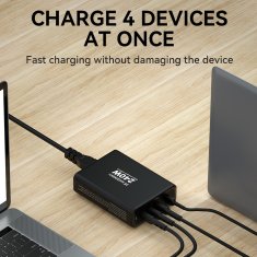 WOZINSKY GaN omrežni polnilnik 240 W USB-A 3x USB-C črn