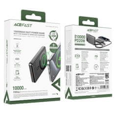 AceFast Magnetni powerbank 10000 mAh PD20W MagSafe ultra tanek – črn