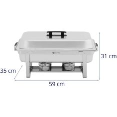 Royal Catering Bufetski grelnik za jedi za paste, grelnik 1/2 GN + 2x 1/4 GN