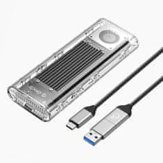Orico Ohišje za disk TCM2-G20 M.2 NVME USB-C 3.2 20 Gb/s – srebrno-prozorno