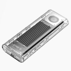 Orico Ohišje za disk TCM2-G20 M.2 NVME USB-C 3.2 20 Gb/s – srebrno-prozorno