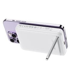 AceFast Powerbank 10000mAh indukcijski magnetni z možnostjo stojala PD 20W + kabel - bel